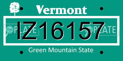 IZ16157 Vermont License Plate