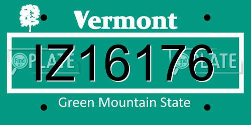 IZ16176 Vermont License Plate