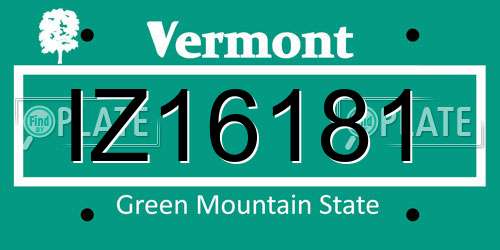 IZ16181 Vermont License Plate