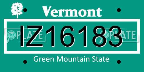 IZ16183 Vermont License Plate