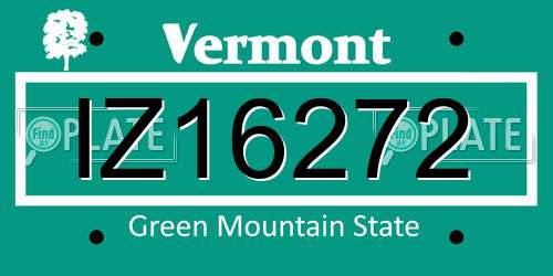 IZ16272 Vermont License Plate