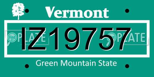 IZ19757 Vermont License Plate