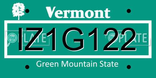 IZ1G122 Vermont License Plate