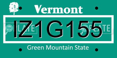 IZ1G155 Vermont License Plate
