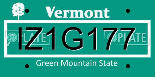 IZ1G177 Vermont License Plate