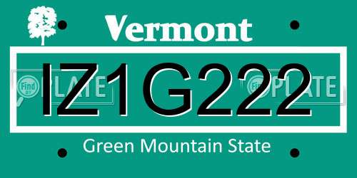 IZ1G222 Vermont License Plate