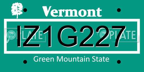 IZ1G227 Vermont License Plate