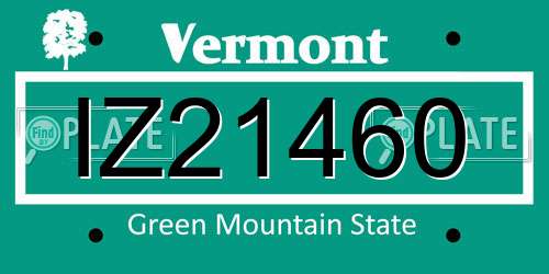 IZ21460 Vermont License Plate