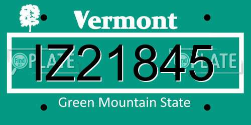IZ21845 Vermont License Plate