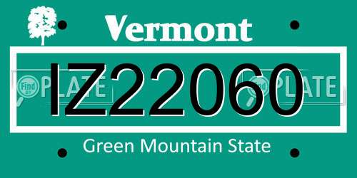 IZ22060 Vermont License Plate