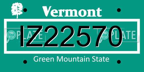 IZ22570 Vermont License Plate
