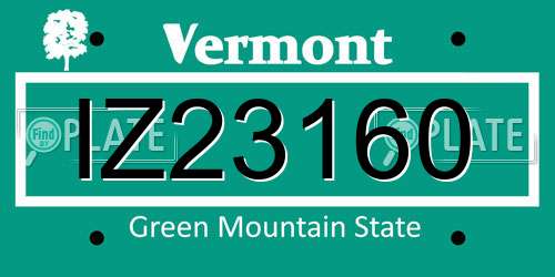 IZ23160 Vermont License Plate