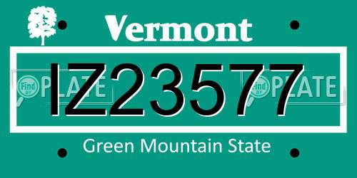 IZ23577 Vermont License Plate