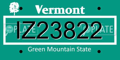 IZ23822 Vermont License Plate