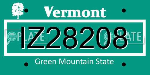 IZ28208 Vermont License Plate