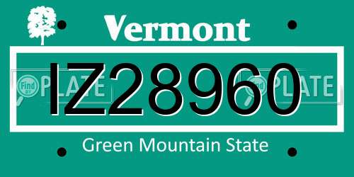 IZ28960 Vermont License Plate