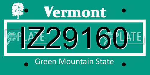 IZ29160 Vermont License Plate