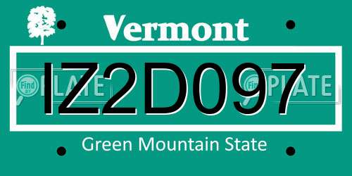 IZ2D097 Vermont License Plate