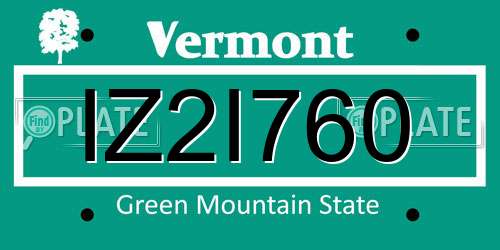 IZ2I760 Vermont License Plate