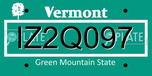 IZ2Q097 Vermont License Plate