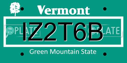 IZ2T6B Vermont License Plate