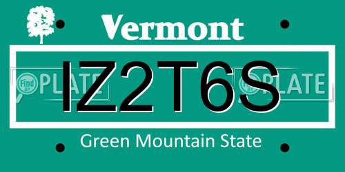 IZ2T6S Vermont License Plate