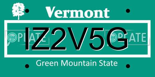 IZ2V5G Vermont License Plate