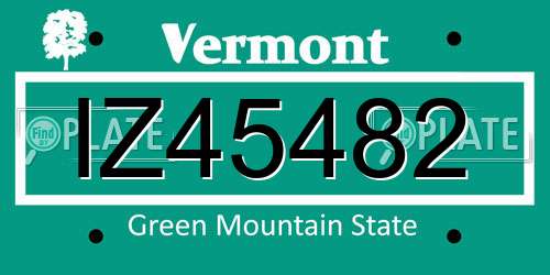 IZ45482 Vermont License Plate