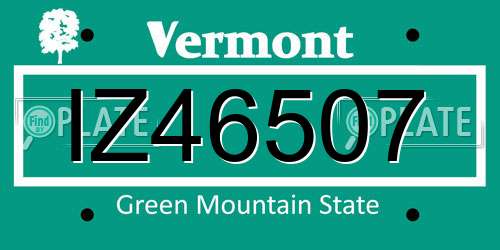 IZ46507 Vermont License Plate