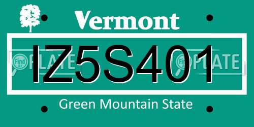 IZ5S401 Vermont License Plate
