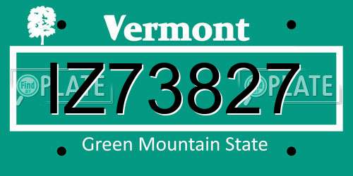 IZ73827 Vermont License Plate