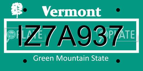 IZ7A937 Vermont License Plate
