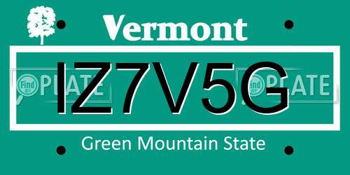 IZ7V5G Vermont License Plate