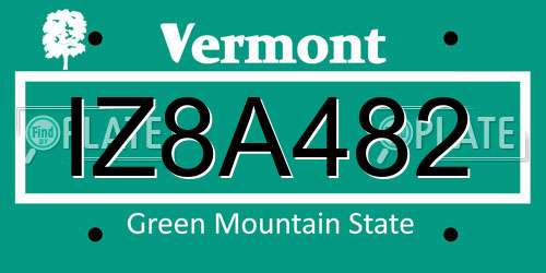 IZ8A482 Vermont License Plate