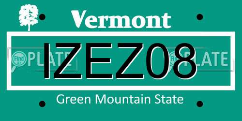 IZEZ08 Vermont License Plate