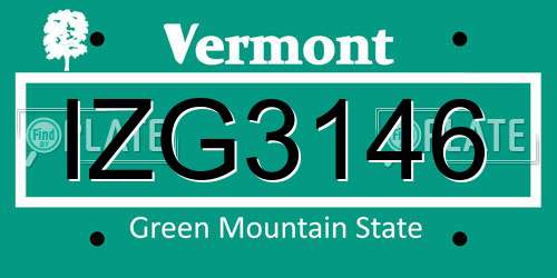 IZG3146 Vermont License Plate