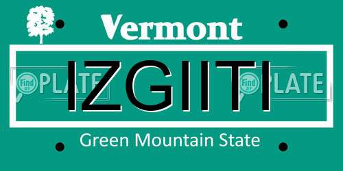 IZGIITI Vermont License Plate