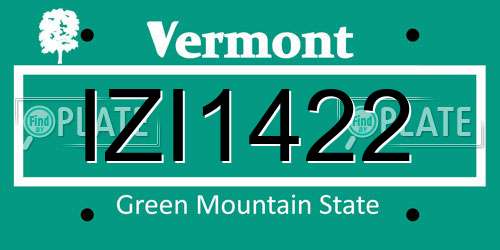 IZI1422 Vermont License Plate