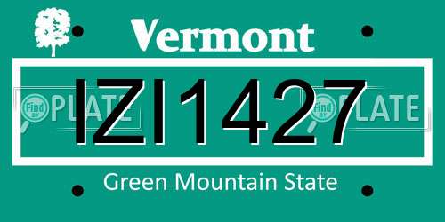 IZI1427 Vermont License Plate