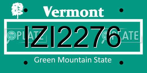 IZI2276 Vermont License Plate
