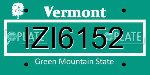 IZI6152 Vermont License Plate
