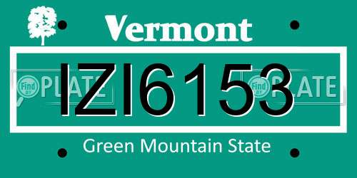 IZI6153 Vermont License Plate