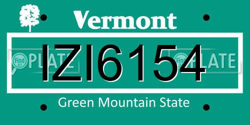 IZI6154 Vermont License Plate