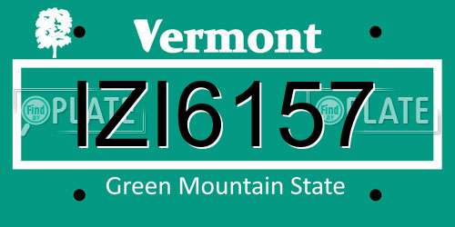 IZI6157 Vermont License Plate