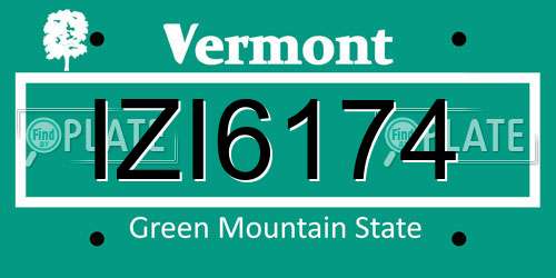 IZI6174 Vermont License Plate