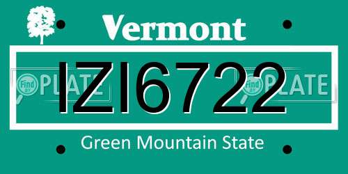 IZI6722 Vermont License Plate
