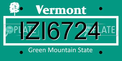 IZI6724 Vermont License Plate
