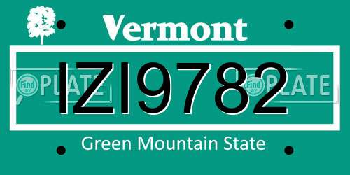 IZI9782 Vermont License Plate