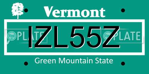 IZL55Z Vermont License Plate