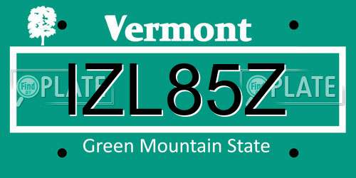 IZL85Z Vermont License Plate